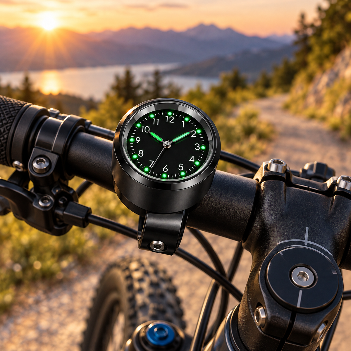 Luminous Handlebar Clock for Motorcycle, Scooters & Bikes